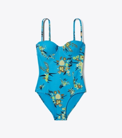 Bright Horizon Tory Burch Printed Underwire One-piece Women's Swimsuit | AU1025798