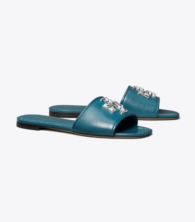 Brisk Blue Tory Burch Eleanor Women's Slide | AU6251049