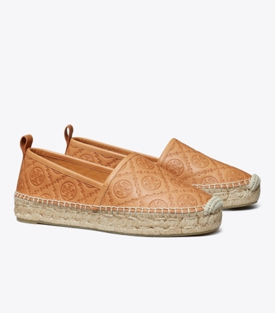 Cammello Tory Burch T Monogram Platform Women's Espadrilles | AU0263751