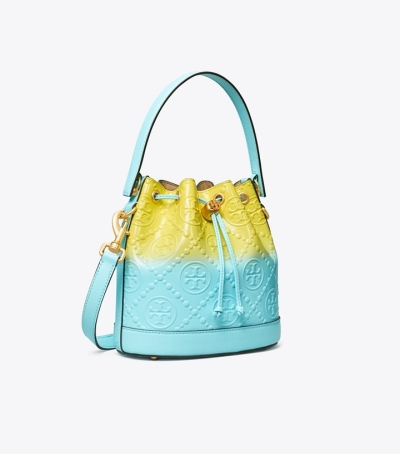 Colza Yellow Light Celeste Tory Burch T Monogram Dip-dye Women's Bucket Bags | AU2340518