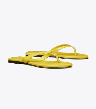 Colza Yellow Tory Burch Classic Women's Flip Flops | AU9107438