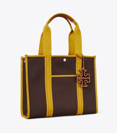 Dark Mahogany Tory Burch Twill Women's Tote Bags | AU6195347