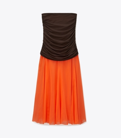 Dark Tangerine Tory Burch Jersey Chiffon Women's Skirts | AU0147396