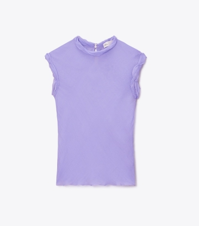 Fresh Lavender Tory Burch Twisted Chiffon Women's Tops | AU9372084