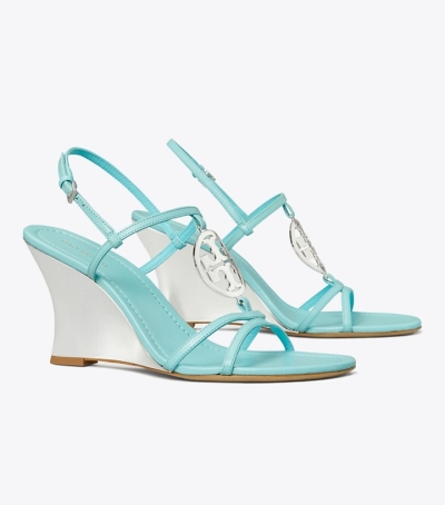 Island Blue Tory Burch Capri Miller Wedge Women's Sandals | AU8741962