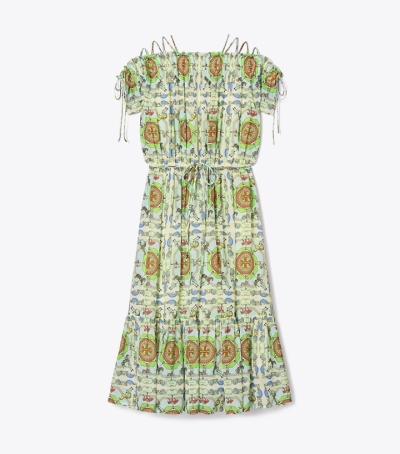 Mint Tory Burch Printed Silk Women's Dress | AU9043768