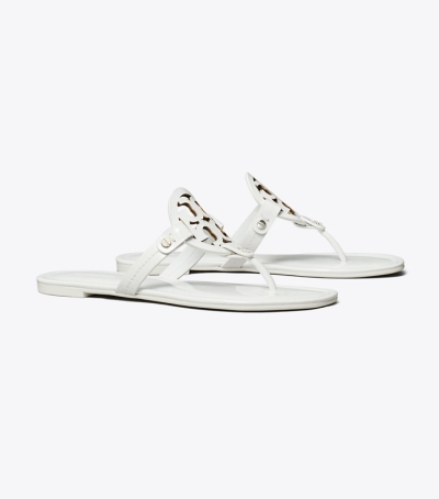 Optic White Tory Burch Miller Patent Leather Women's Sandals | AU8234105