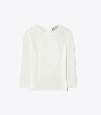 Pale Oyster Tory Burch Open-back Pullover Women's Sweaters | AU2860351