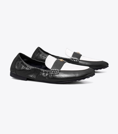 Perfect Black New Ivory Tory Burch Ballet Women's Loafers | AU1236897