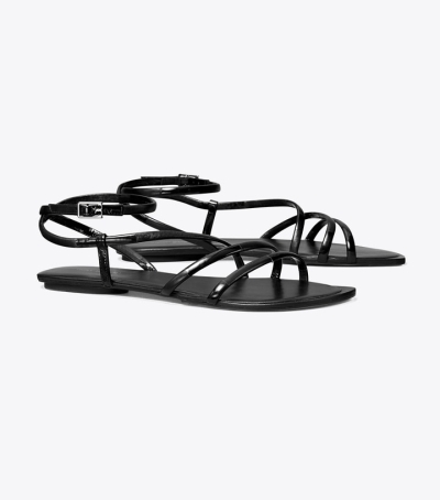 Perfect Black Perfect Black Tory Burch Split Mignon Multi-strap Women's Sandals | AU3108427