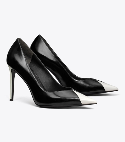 Perfect Black Salt Tory Burch Triangle Pump Women's Heels | AU0674283