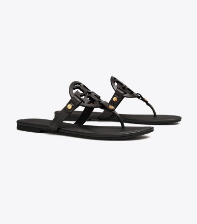 Perfect Black Tory Burch Miller Sandal, Leather Women's Sandals | AU6384157