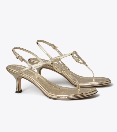 Platino Tory Burch Capri Miller Low Heel Women's Sandals | AU2836097