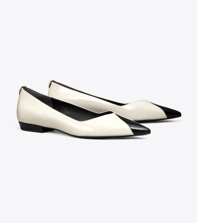 Salt Perfect Black Tory Burch Triangle Pointed Women's Flats | AU1820543