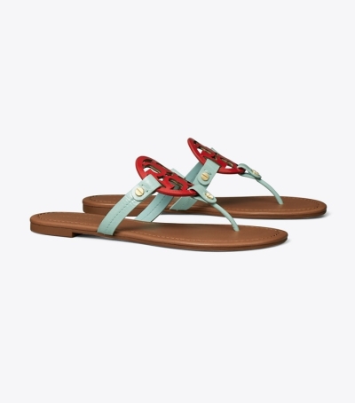 Sea Bubble Triple Red Rust Tory Burch Miller Sandal, Leather Women's Sandals | AU0753928