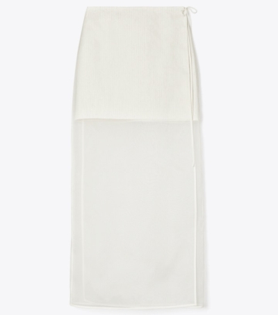 Sheer Ivory Tory Burch Organza Double-layer Women's Skirts | AU6547139