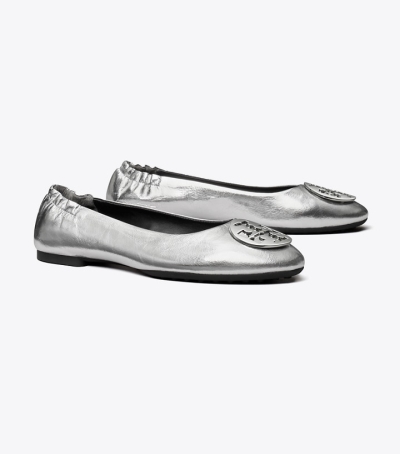 Silver Tory Burch Claire Women's Ballets | AU8260793