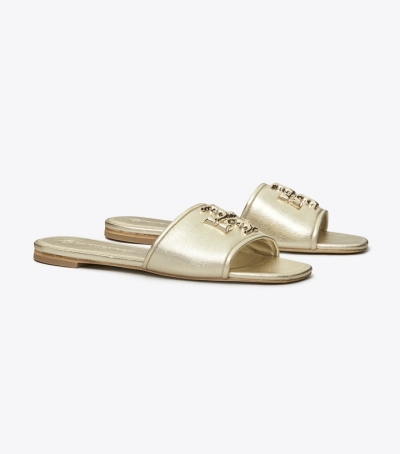 Spark Gold Spark Gold Tory Burch Eleanor Women's Slide | AU7168520