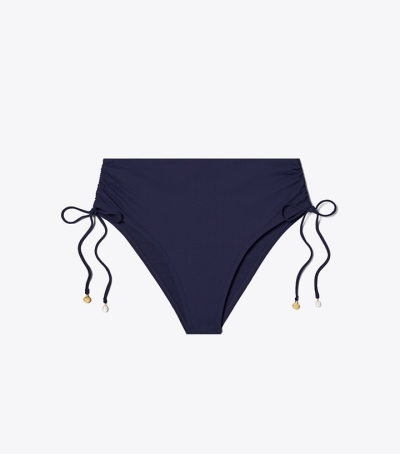 Tory Navy Tory Burch High-waist Cinched Bikini Women's Bottom | AU8465792