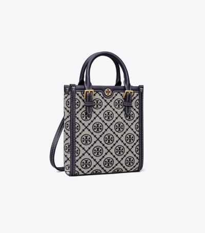 Tory Navy Tory Burch Mini T Monogram Women's Tote Bags | AU7238165