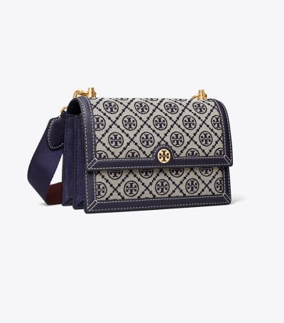 Tory Navy Tory Burch Small T Monogram Women's Shoulder Bags | AU0461257