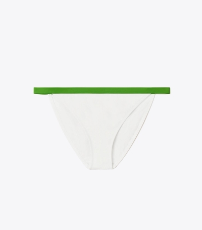 White / Green Clover Tory Burch Colorblock Bikini Women's Bottom | AU2947168