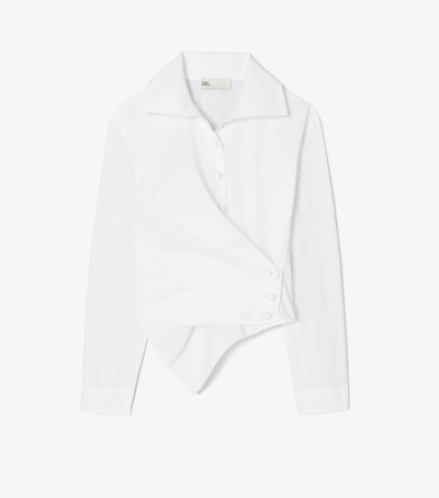 White Tory Burch Poplin Wrap Shirt Women's Shirts | AU7219584